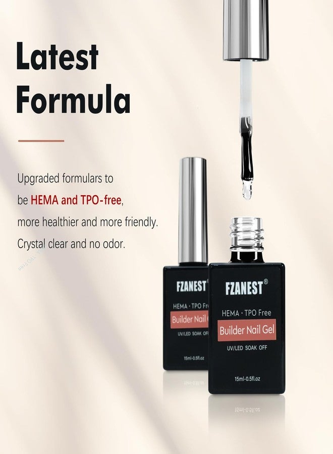 FZANEST Builder Gel Hema-free, Soak-Off Sculpting Gel For Quick Nail Extension Repair And Strengthening Long-Lasting Builder Base With Brush-On Salon-Quality Nails At Home - Image 3